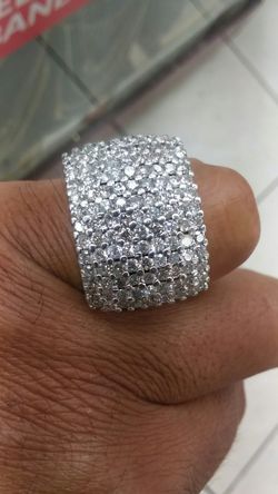 14k white gold ring 24.8 grams 7ctvs