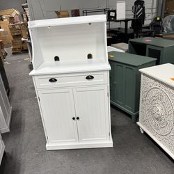 HLR 54" Kitchen Pantry Storage Cabinet with Drawer and Adjustable Shelves, Microwave Oven Cabinet with Doors for Kitchen, Bathroom or Hallway,White