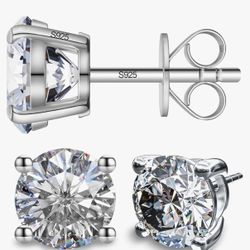 Moissanite Stud Earrings, S925.