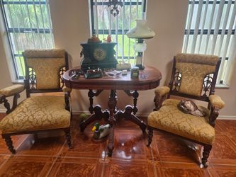 Antique Queen Anne Table and 2 chairs  for sale $300