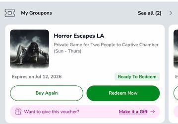 🎟️ Horror Escapes LA – Private Escape Room for 2 (Captive Chamber)