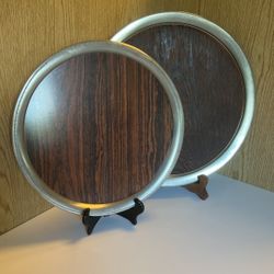 Wood And Metal Serving Trays