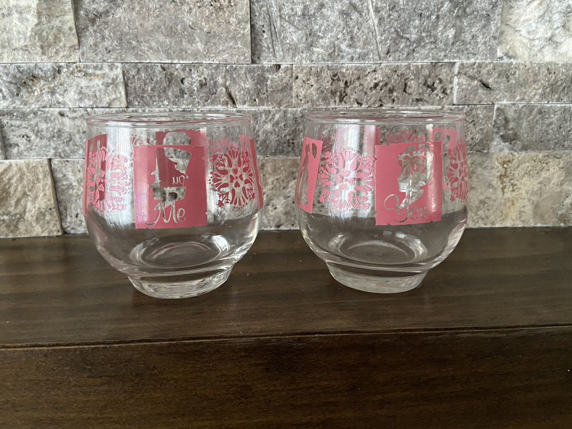 Vintage His and Hers Cocktail Glasses