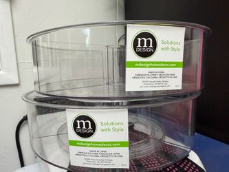 mDesign Lazy Susan Turntable Divided Spinner for Kitchen/Bathroom, Pantry, Fridge, $15 each