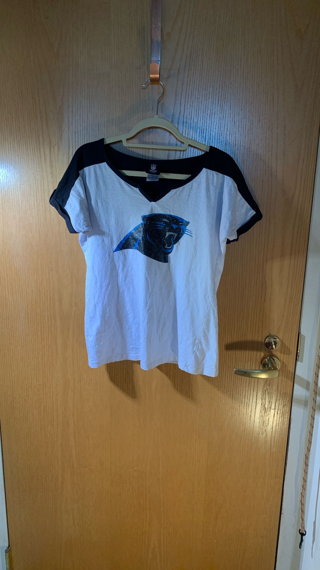 Panthers women’s 100% cotton Wide V-neck Jersey