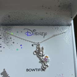 New In Box Silver Minnie Mouse Necklace