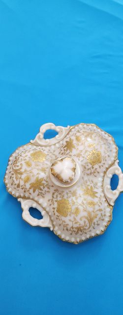 Antique Covered Nut Dish