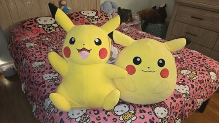 Pikachu Stuffy And Pikachu Squishmello