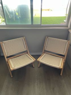 2 Chairs (Woven Lounge Chairs)
