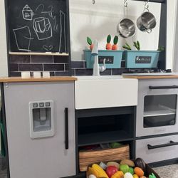 Kitchen Bundle With Food, Dishes, Shopping Cart. 