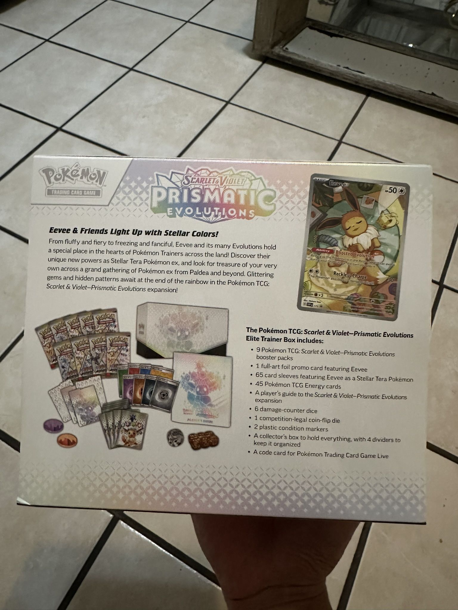 pokemon trading card game prismatic evolutions elite trainer box New in Stock! Box: $174.99 (limit 1) Squaroes Deck Boxes: $24.99 Friends Light Up with Stellar Colors Pokemon TCG: Scarlet & VioletPrismatic