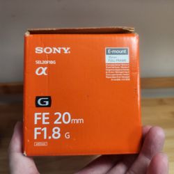 Brand new Sony FE 20mm f1.8 G Lens 