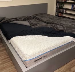 King Size Tempurpedic Medium/Soft Mattress, Foundation And Bed frame