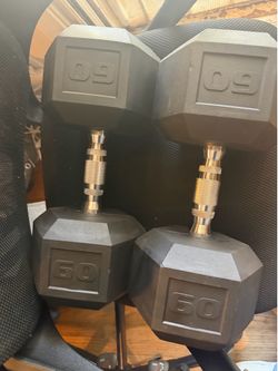 Pair of 60lbs dumbbells
