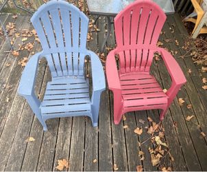 Plastic Adirondack Outdoor Chairs – Set of 2