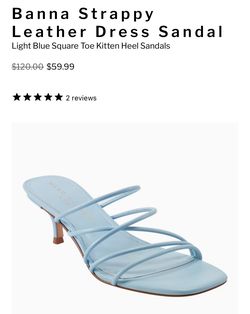Marc Fisher Light Blue Strappy Kitten Heel Sandal