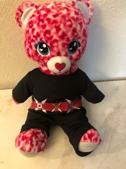 Build A Bear Workshop Teddy Bear Wearing a Ninja Outfit.  Very cute.  Size 15 inches tall.  Preowned excellent condition.  Only played with once.  Has