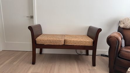 Solid wood bench