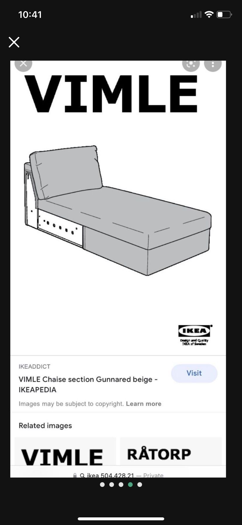 Vimle IKEA Seat Sofa Bed Chaise Lounge