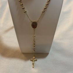 Rosario Laminado En Oro (acero Inoxidable 