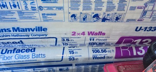 Johns Manville R-13 Unfaced Fiberglass Insulation Batts