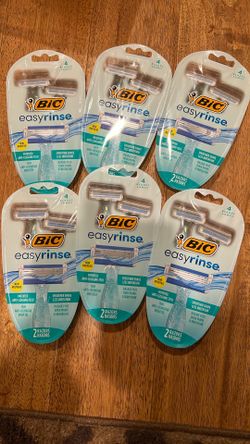 6 Packs Bic Easy Rinse 4 Blades Disposable Razors