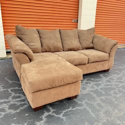 Free Delivery - Ashley Caramel Sectional Couch with Reversible Chaise
