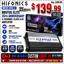 Hifonics BE35 800.4 4-Channel Speaker System Amplifier 800 Watts 35th Anniversary 🚨 Payment Options Available 🚨 No Credit Needed 🚨