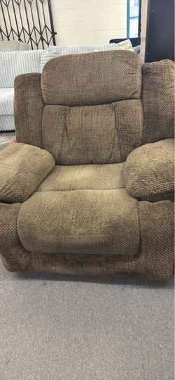 Used Brown Fabric Recliner Chair