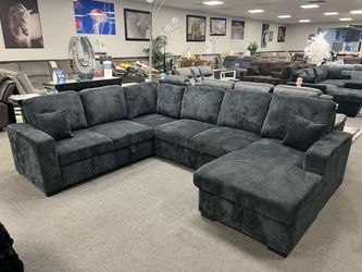 Black Sofa Sleeper w/ Storage & USB Ports