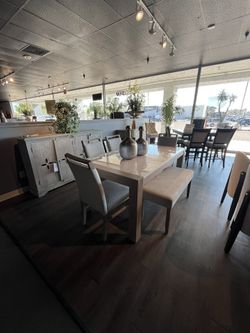 Grey 6PC Marble Dining Table Set