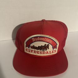 Vintage Budweiser Bud Beer Clydesdales Hat Cap USA Made Truckers Mesh Snapback