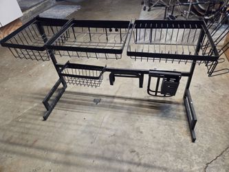 Black Metal Over-the-Sink Dish Drying Rack