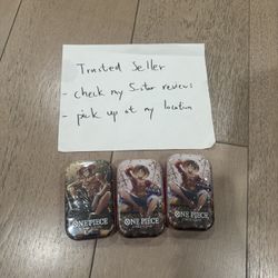 $32 each - One Piece Mini Tin Vol 2 Luffy Ace OP13 Op-13 ERB Factory Seal New Sealed English New