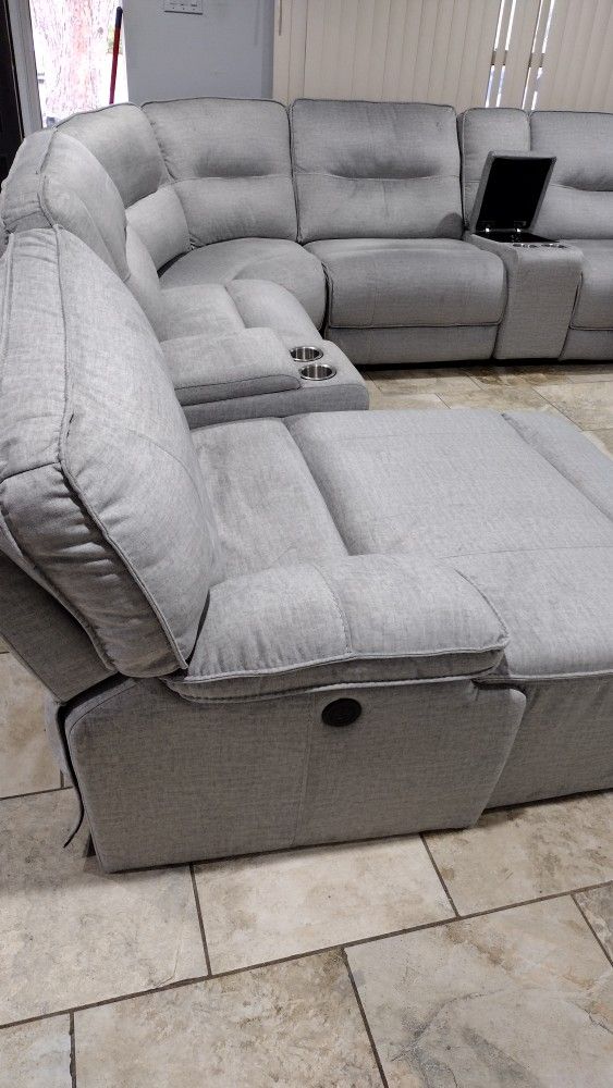7 Piece Recliner Couch Set  With USB