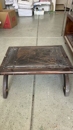 Leather ottoman