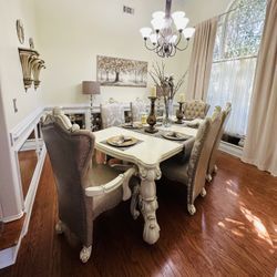 Acme Versailles Dining Set (Arm On 1 Chair Loose but still in tact)