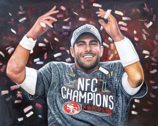 Large Original Painting Of 49ers QB Jimmy Garoppolo