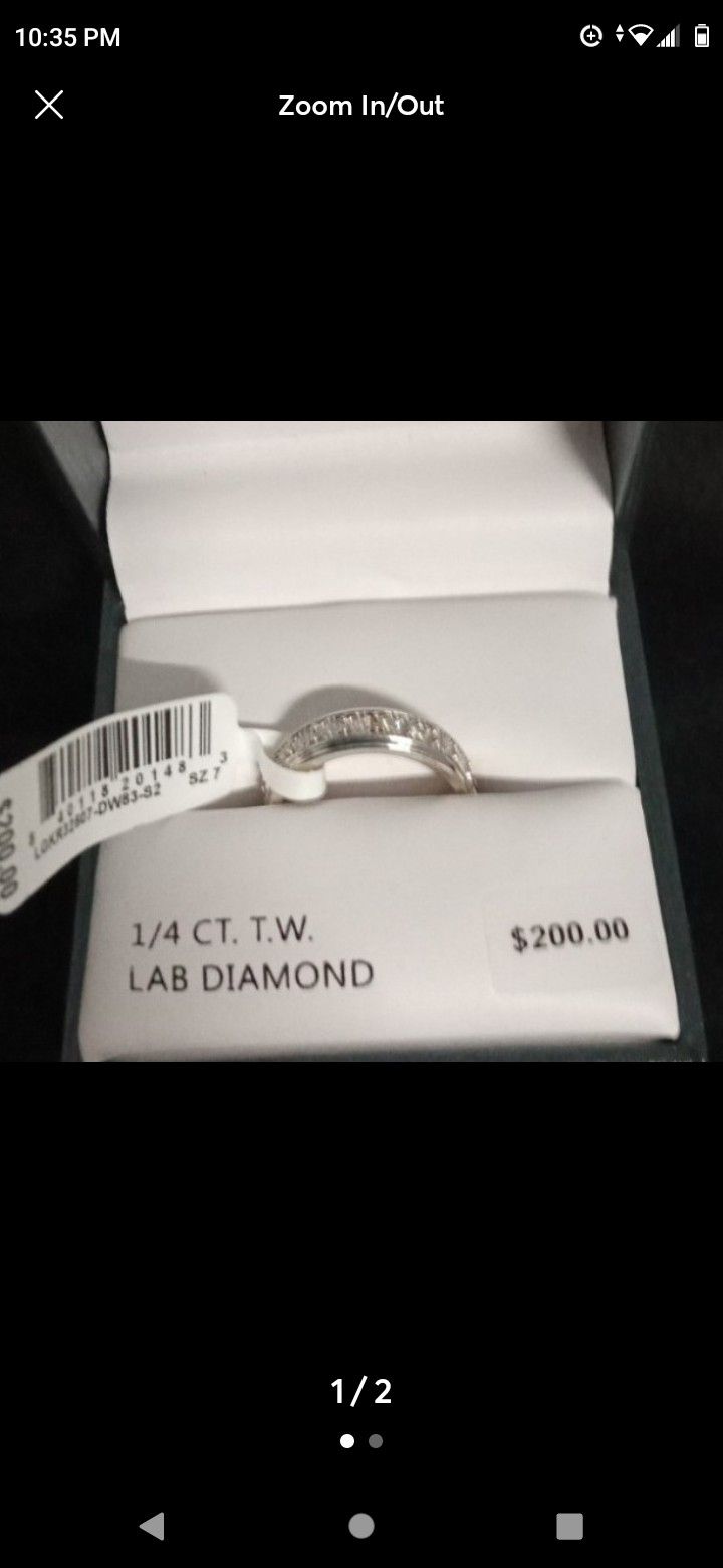 Sterling Silver Lab Diamond Ring