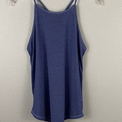 Lululemon Womens Blue Racerback Cut Out Detail Tank Top No Size See Measurements