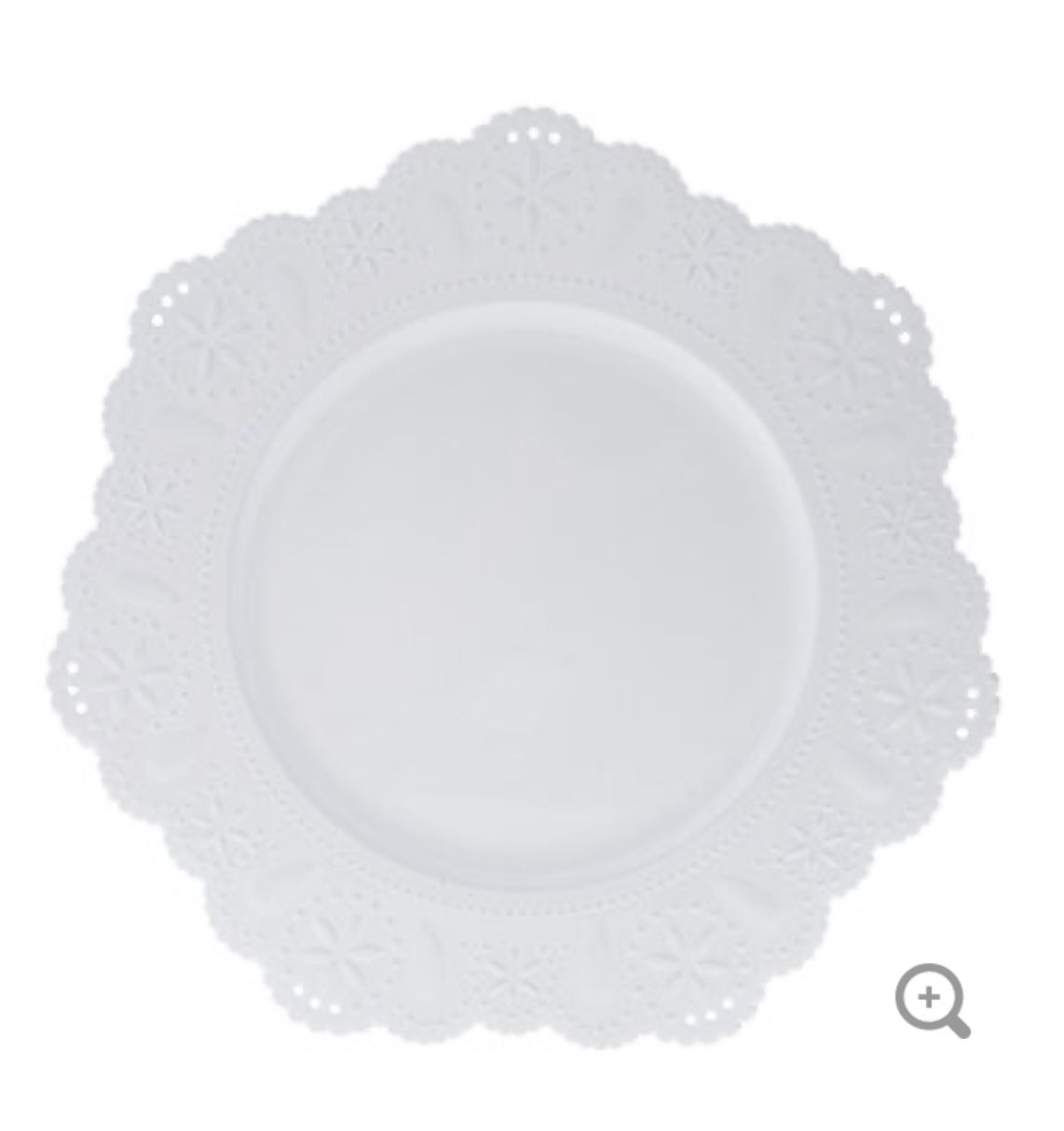 White Doily Charger Plates