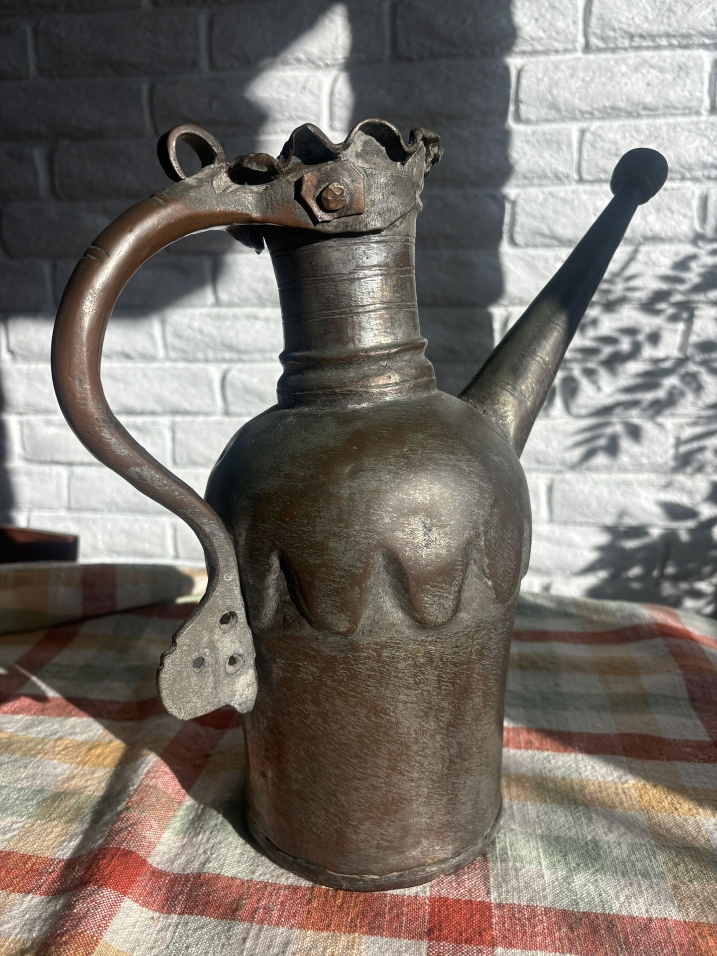 Antique Turkish Copper Watering Can Ewer