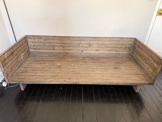 West Elm Emmerson 82” Reclaimed Wood Sofa – Mid Century / Rustic