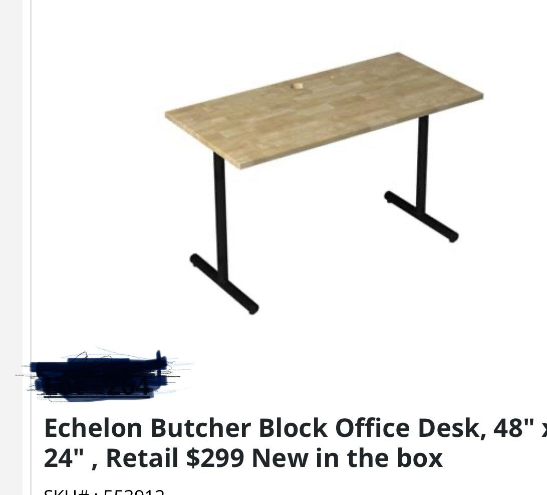Eachelon Butcher Block Office Desk 