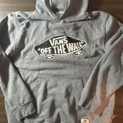 Vans Off The Wall Hoodie Youth XL Gray Sweatshirt Pullover Boys