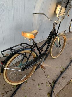 Bicycle Beach Cruiser Bike Black with Rear Rack