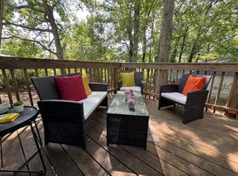 Delivery-BRAND NEW 46”/26” Assembly 100% Patio Furnitures Set & Wrapped Cushions Pillows