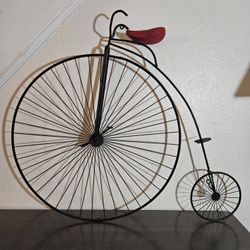 Signed Curtis Jere Penny Farthing Bicycle Metal Wall Art Decor Sculpture 