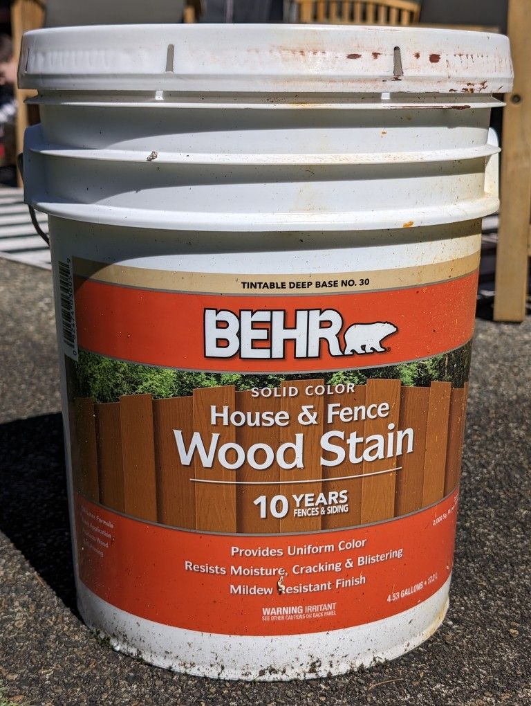 5 Gallon Exterior Paint for House and Fence Exterior Wood Stain Deep Terra Cotta HOA approved