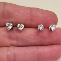 2 Pairs CZ Earrings ($8 Each)